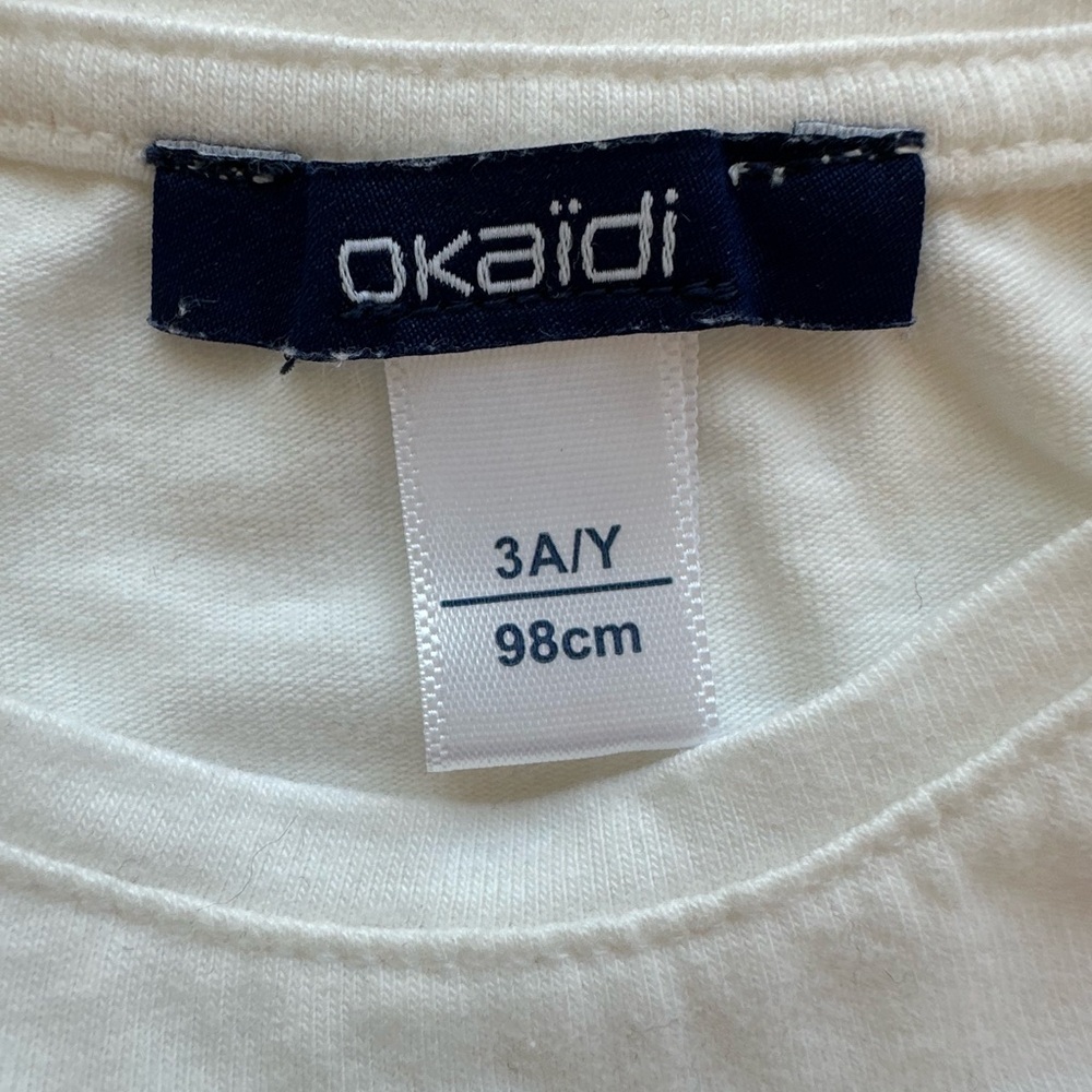 Okadi Festive Long Sleeve Kids Tee - White and Red - Picture 3 of 4